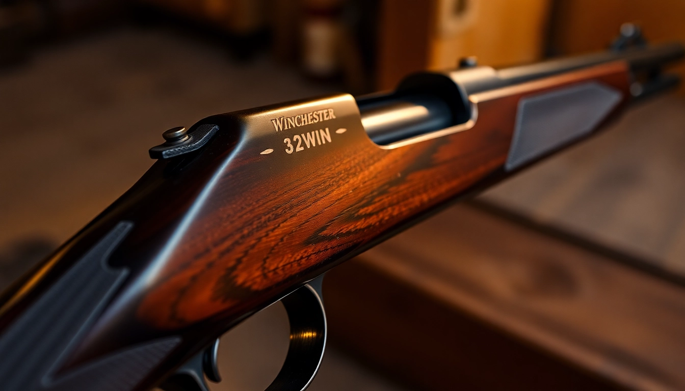 The 32WIN cartridge in an antique rifle, showcasing precision and historical firearm design for gun enthusiasts.