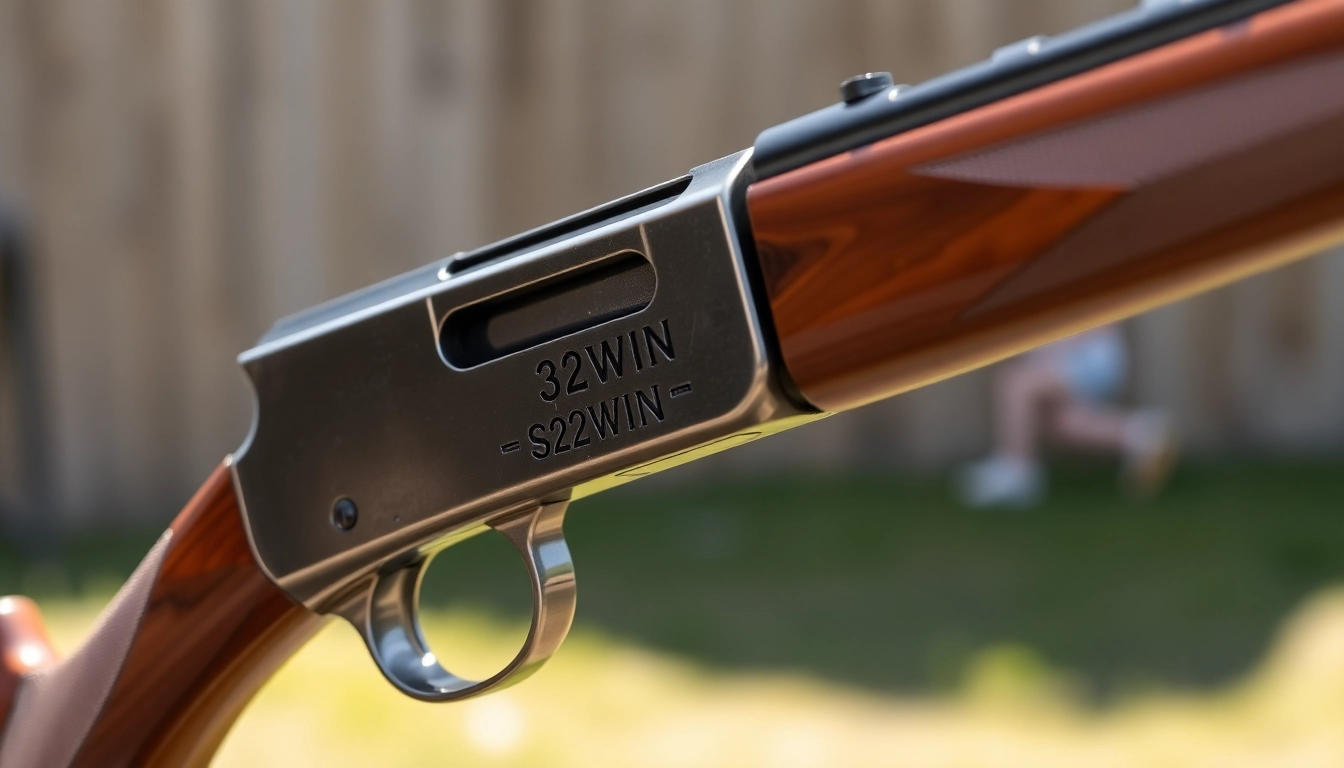 The 32WIN cartridge in a classic lever-action rifle setup, showcasing historical firearm craftsmanship and vintage appeal.
