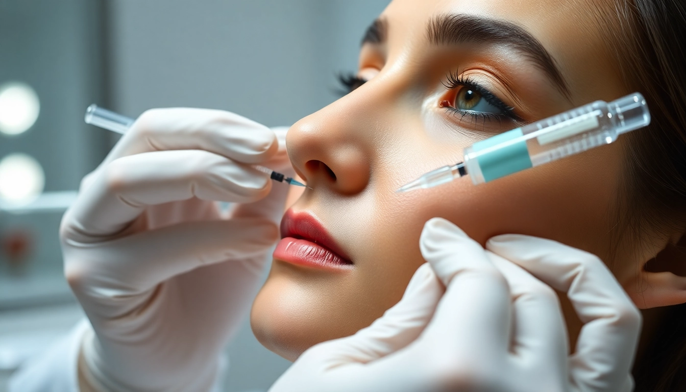 Botulinumtoxin treatments in Zurich: a skilled doctor performs a precise facial injection, highlighting safety and expertise for a youthful appearance.