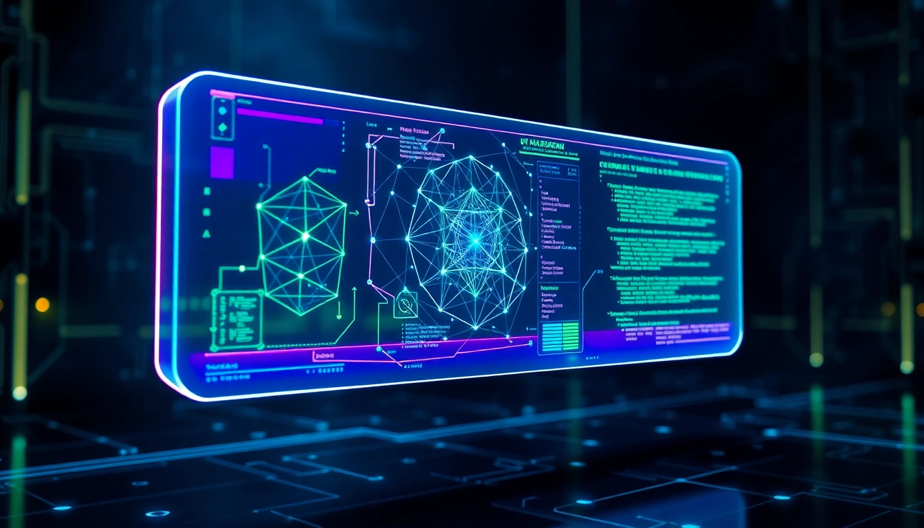 Futuristic AI interface with holographic data and neural network diagrams representing the Nano Banana model.