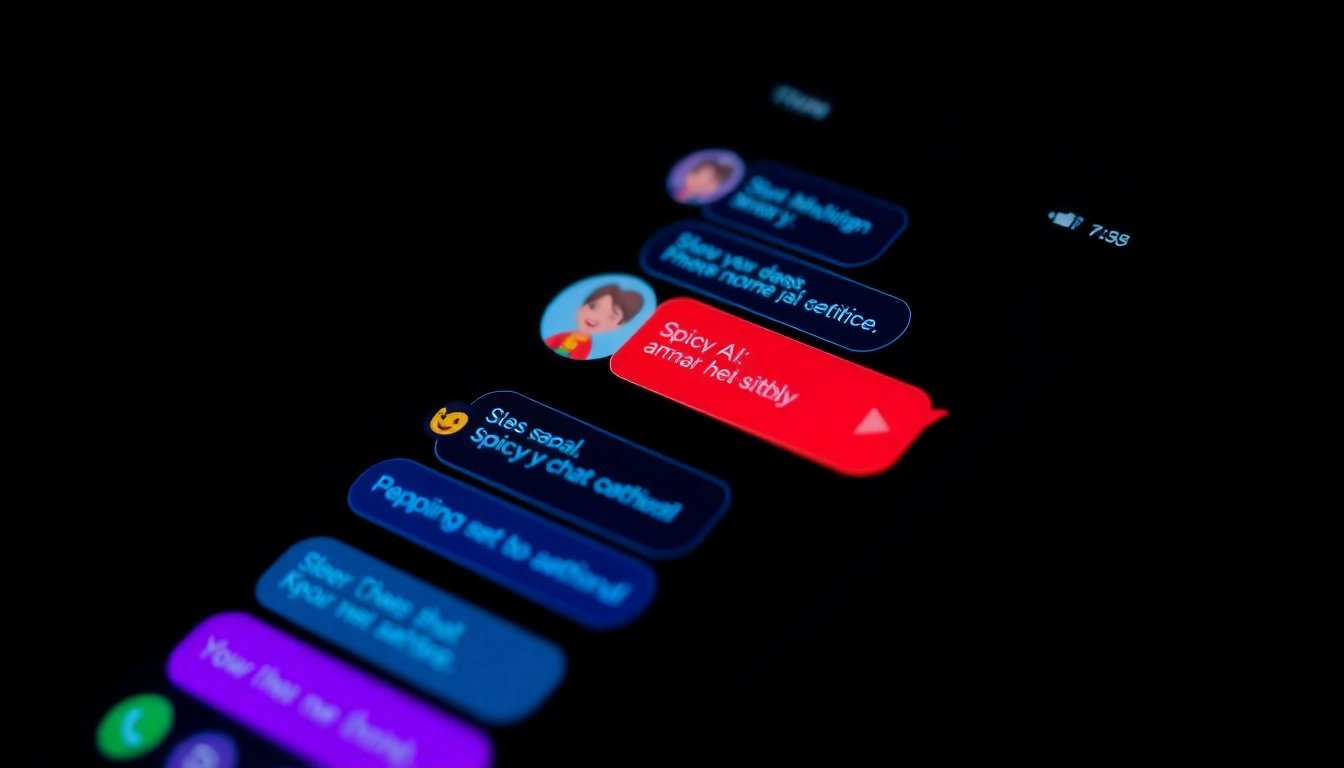Spicy AI Chat app interface showcasing vibrant characters and bold visuals for engaging conversations