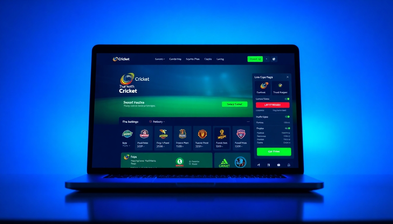 Professional cricket betting platform Cricbet99 com displaying live odds and user dashboard