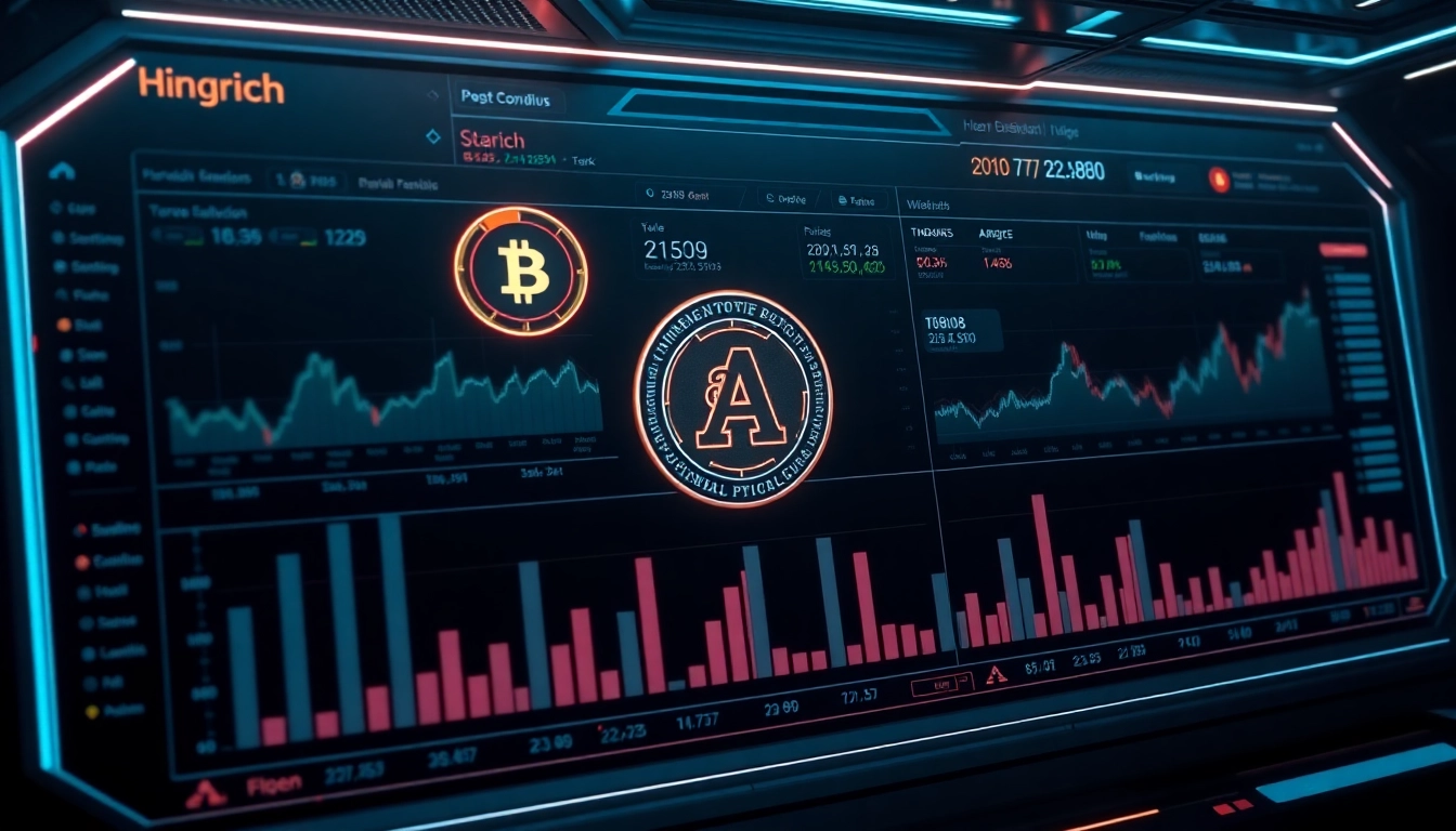 High-tech aicoin financial dashboard showcasing real-time market data and digital currency